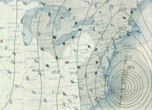 A Weather Map from the 1938 Hurricane