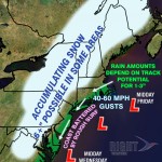 Timeline and Impacts of Midweek Nor'easter - Click to enlarge