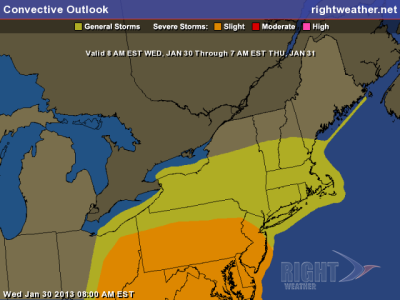 Slight risk of thunderstorms in Southern New England