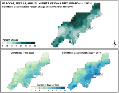 Annual Number of Days Precipitation > 1 inch
