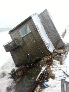 A house gets claimed by the sea in Plum Island, MA